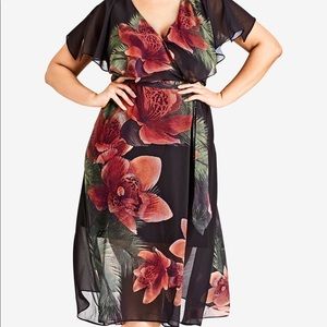 New City Chic Floral MIDI Dress